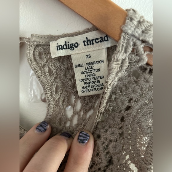 Indigo Threads Crocheted Lace Maxi Dress - Picture 2 of 3